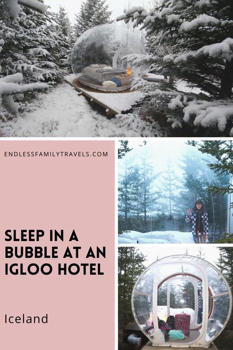 If you have not heard of the Bubble Hotel, let me explain. These are igloo shaped inflated bubbles located in remote areas outside of Reykjavik that are heated and complete with electricity! These give true meaning to the word “glamping�”! I could not stop returning to their page to learn more! #Reykjavik #familyvacation #glamping #iceland #endlessfamilytravels Travel Kids Activities, Igloo Hotel, Bubble Hotel, Iceland Vacation, Million Stars, Iceland Travel Tips, Caribbean Resort, Family Hotel, European Vacation