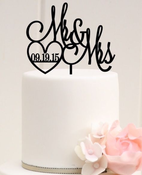 Mr & Mrs <date3 Mr And Mrs Cake Topper Printable, Wedding Cake With Mr And Mrs Topper, Mrs & Mrs Cake Topper, Wooden Mr And Mrs Sign, Mr & Mrs Established Sign, Asking Bridesmaids, Fitness Workout For Women, Wedding Cake Toppers, Cake Toppers