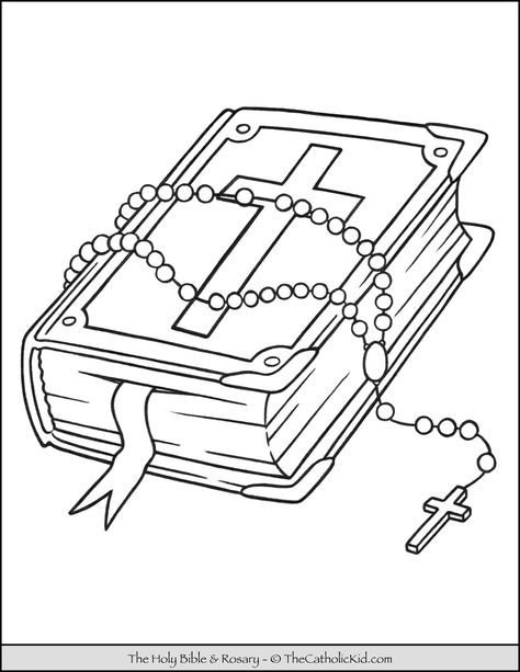 Christian Art Ideas, Christian Craft Ideas, Religious Coloring Pages, Catholic Coloring Pages, Rosary Drawing, Coloring Bible, Bible Coloring Sheets, God Drawing, Christian Drawings