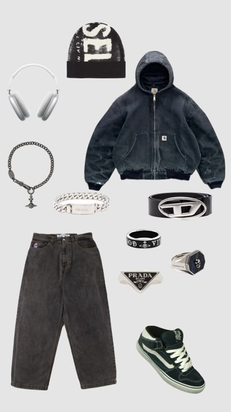 Punk Style Outfits, Street Style Outfits Casual, Trendy Boy Outfits, Baggy Clothes, Street Style Outfits Men, Street Fashion Men Streetwear, Neue Outfits, Outfit Inspo Casual, Cool Outfits For Men