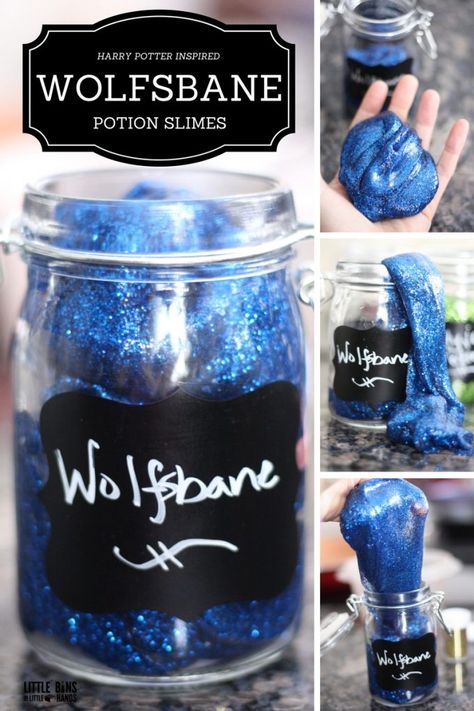 Wolfsbane Slime Harry Potter Potion Making Activity for Party Slime Making Party, Vetenskapliga Experiment, Harry Potter Activities, Harry Potter Day, Classe Harry Potter, Potion Making, Cumpleaños Harry Potter, Slime Making, Harry Potter Bday