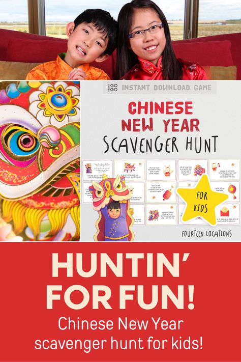 Get Kids Huntin' for Chinese New Year Fun! – Print GoGo Chinese New Year Games, New Year Games, Game Booth, Chinese New Year Activities, New Year's Games, Kids Races, Ready To Race, New Years Activities, Scavenger Hunt For Kids