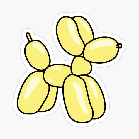 Check out this cute balloon dog sticker in pastel yellow. Perfect for any aesthetic :) Balloon Dog Aesthetic, Aesthetic Stickers For Journal, Yellow Stickers Aesthetic Printable, Yellow Stickers Aesthetic, Balloon Dog Drawing, Yellow Kawaii Stickers, Balloon Dog Sticker, Yellow Stickers, Balloon Stickers