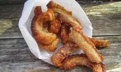 Homemade pork scratchings: perfect for picnics | Food | The Guardian Boar Recipes, Pork Scratchings, Pork Butts, Pub Snack, Cooking Pork, Beer Snacks, Pork Rind, Bar Snacks, Pinoy Recipes