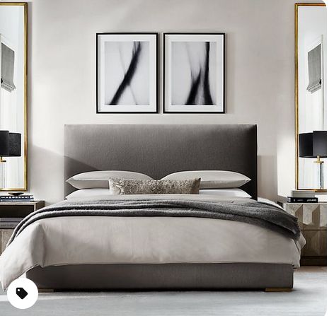 RH Lawson Panel Non-Tufted fabric bed Classic Bedroom, House Beds, Luxury Bedding Sets, Master Bedrooms Decor, Rustic Bedroom, Contemporary Bedroom, Modern Bed, Minimalist Bedroom, Luxurious Bedrooms