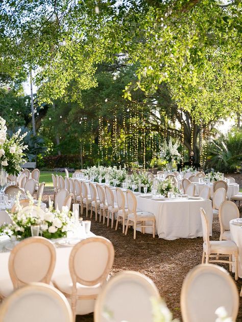 An All-White Secret Garden Wedding at Marie Selby Botanical Gardens Overgrown Garden Wedding, Chicago Botanic Garden Wedding, Wedding Botanical Garden, Old Money Garden Wedding, Garden Wedding Mood Board, Garden Glamour Wedding, Secret Garden Wedding Theme, Green Garden Wedding, Beaulieu Garden Wedding