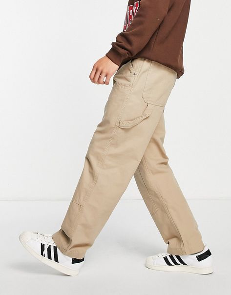 Trousers & Chinos by Bershka Make your jeans jealous Belt loops Button fastening Functional pockets Relaxed fit Bershka Men, Dickies Cargo Pants, Beige Cargo Pants, Cotton Cargo Pants, Chino Pants Men, Khaki Pants Men, Long Jeans, Carpenter Pants, Mens Khakis