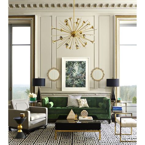 The Trick To Mixing Modern and Traditional Furniture Green Couches, Salon Art Deco, Interior Art Deco, Art Deco Living, Furnitur Ruang Keluarga, Art Deco Living Room, Doors Exterior, Art Deco Interior Design, تصميم للمنزل العصري