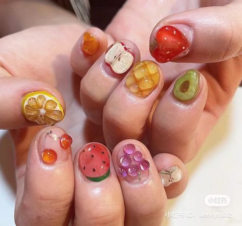 Fruity Nails, Dazed Beauty, Pretty Gel Nails, Really Cute Nails, Soft Nails, Kawaii Nails, Nail Art Ideas, Dream Nails, Fire Nails