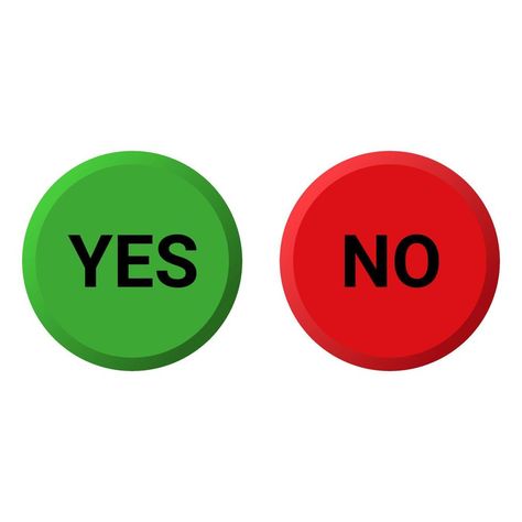 Yes No, Movie App, Yes Or No, Green And Red, Icon Set, Vector Art, White Background, Vector Illustration, Clip Art