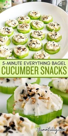 Low-carb 5-minute Everything Bagel Cucumber Snacks are all you need to curve your cravings for something crunchy and satisfying. Cucumber slices, cream cheese, a few dried herbs, and everything bagel seasoning make the perfect snack. You get the crunch without the guilt! Cucumbers With Cream Cheese, Snacks With Everything Bagel Seasoning, Cucumber Everything Bagel, Cucumber With Cream Cheese, Cucumber Snack Ideas, Everything Bagel Cucumber, Bagel Cucumber, Cucumber And Cream Cheese, Cucumber Snack