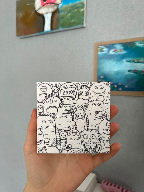 Sticky Notes Drawings Doodles, Sticky Note Drawings Cute, Sticky Note Drawings, Drawing Monsters, Sticky Note, Doodle Drawings, Screen Shot, Sticky Notes, Painting Ideas