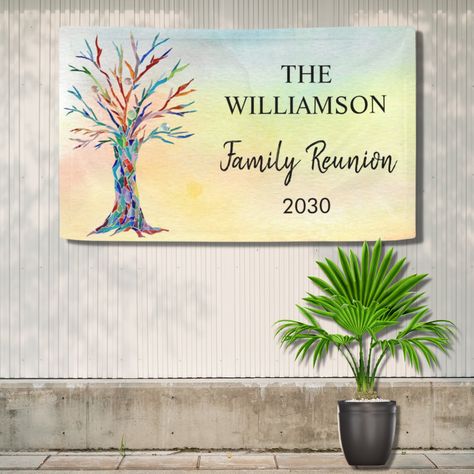 Family Reunion Banner, Family Reunion Banners, Tree Family, Welcome Banner, Family Parties, Fathers Day Cards, Party Signs, Wedding Pinterest, Family Reunion