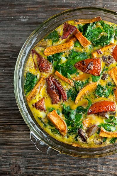 Roasted Vegetable Frittata, Vegetable Frittata, Sweet Potato Gnocchi, Sweet Potato Spinach, Scrambled Egg, Frittata Recipes, Roasted Vegetable, Quiche Recipes, Omelet