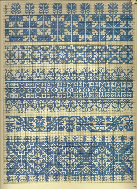 blue ornament Latvian Embroidery, Folk Cross Stitch, Fair Isles, Pola Kristik, Cross Stitch Borders, Folk Embroidery, Cross Stitch Samplers, Fair Isle Knitting, Tapestry Crochet