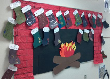 A winter bulletin board idea... addition family stockings with the three numbers on the white part of the stockings and the equations on the colored part. Just need to think of words to go with it... Maybe "First graders are warming up with fact families" Big Fireplace, Winter Bulletin Board, Christmas Bulletin Boards, Winter Bulletin, Hall Decoration, December Activities, Christmas Bulletin Board, Winter Bulletin Boards, December Crafts