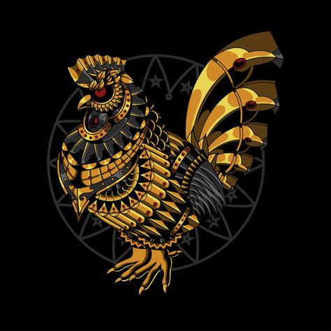 Gold chicken illustration in zentangle s... | Premium Vector #Freepik #vector #gold #design #ornament #animal Gold Chicken, Chicken Logo, Chicken Illustration, Chicken Hen, Psd Icon, Vector Photo, Gold Design, Black Background, Premium Vector