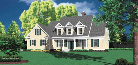 Mascord Plan 22121 -The Everly Cape Cod Plans, Cape Cod House Plans, Southern Style Home, Colonial Style House Plans, Colonial House Plans, Cape Cod House, House Plans And More, Traditional House Plan, Country House Plan