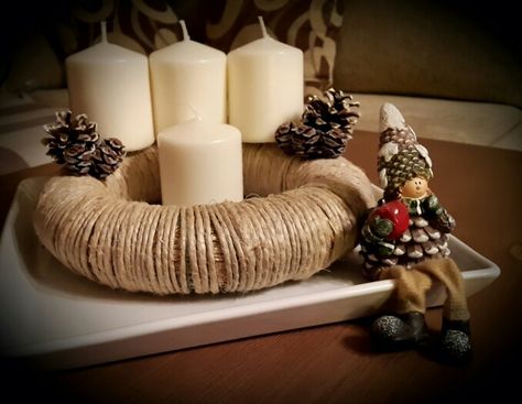 Advent Wearth, Xmas Table, Candle Sconces, Decor Diy, Christmas Decor Diy, Pillar Candles, Advent, Christmas Decor, Diy Decor