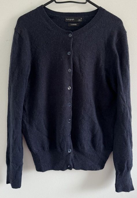 M&S Autograph 100% cashmere cardigan navy dark blue with shell buttons Size UK10 Used - very good conditions apart from small hole around the label on the back Dark Blue Cardigan, Blue Cardigan, Shell Buttons, Cashmere Cardigan, Jumpers And Cardigans, The Label, Autograph, M S, Fashion Clothes Women