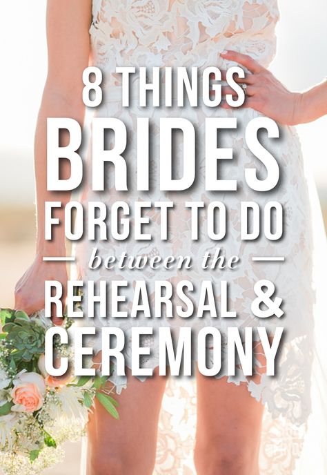 1.PLANNING 8 Things Brides Forget To Do Between The Rehearsal & Ceremony Backyard Wedding Checklist, Backyard Wedding Ceremony, Wedding Planning Timeline, Wedding Centerpieces Diy, Wedding Day Timeline, Wedding Preparation, Wedding Checklist, Wedding Rehearsal, Wedding Advice