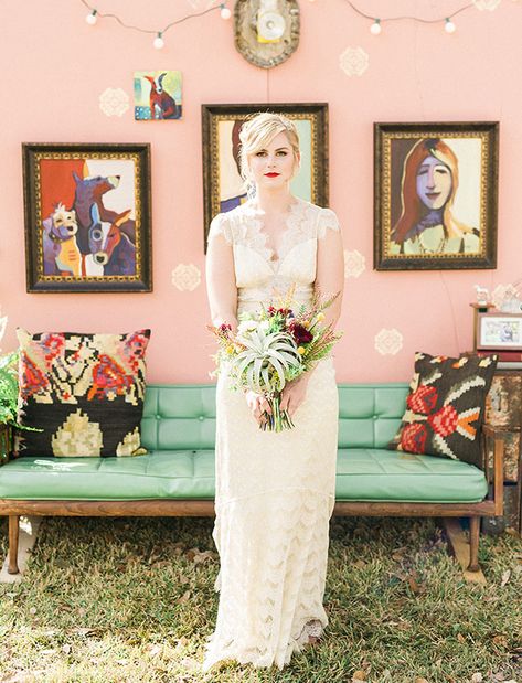 Wes Anderson Wedding, Claire Pettibone Wedding Dress, Wes Anderson Style, Backyard Wedding Dresses, Claire Pettibone, Eclectic Wedding, Photos Booth, Camp Wedding, Wedding Dresses Photos