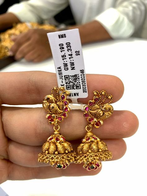 Gold Jhumkas, Baby Jewellery, Handmade Gold Necklace, Gold Earrings For Kids, Ear Tops, Gold Jhumka, Wedding Jewelry Sets Bridal Jewellery, Jhumka Designs, Bridal Jewellery Inspiration