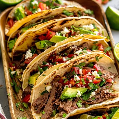 These steak tacos are the ultimate go-to for an easy meal that never disappoints. Add some queso fresco and fresh salsa, and get ready to fall in love. Strip Steak Recipe Oven, Steak Tacos Recipes, Easy Steak Tacos, Steak Taco Recipe, Flank Steak Tacos, Tacos Easy, Steak Wraps, Strip Steak Recipe, Skillet Steak