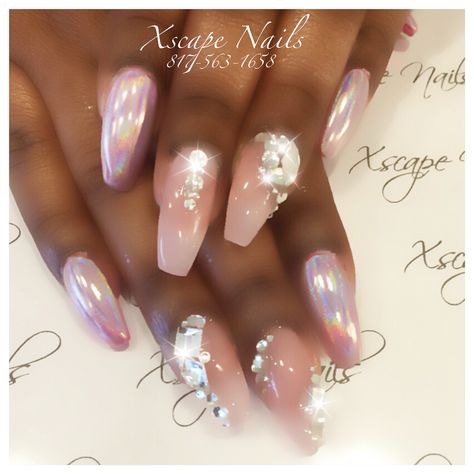 Halo pink chrome nails Pixie Nails, Colorful Tips, Pink Chrome Nails, Nail Art Diy Easy, Pink Chrome, Diy Nail Designs, Cute Nail Designs, Pixie Dust, Chrome Nails