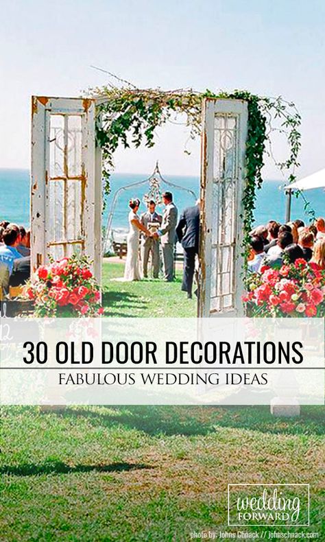 30 Fabulous Rustic Old Door Wedding Decoration Ideas ❤ Fresh air, smell of wood, hay, a lot of string lights around, beautiful decor... See our gallery of old door wedding decoration ideas for more inspiration! See more: http://www.weddingforward.com/old-door-wedding-decoration-ideas/ #weddings #decoration Old Doors Wedding, Vintage Wedding Decor Ideas, Wedding Door Decorations, Chic Vintage Wedding, Wedding Window, Wedding Church Decor, Door Backdrops, Vintage Wedding Decor, Wedding Doors