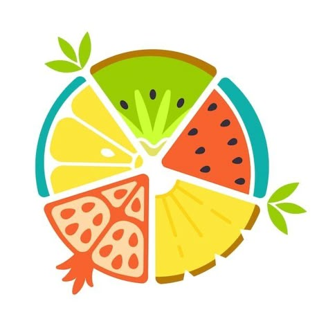 Fruits Logo Design Ideas, Fruits Vector Illustration, Fruit Vector Art, Fruit Logo Design Ideas Creative, Pop Art Logo Design, Fruit Logo Branding, Fruit Illustration Design, Fruit Illustration Art, Fruits Logo