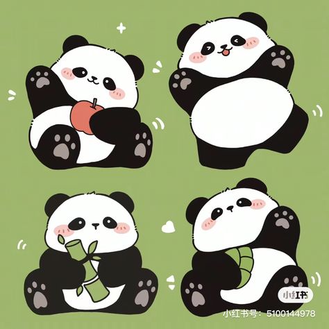 Happy Panda Cartoon, Cartoon Panda Drawing, Cute Panda Doodle, Kawaii Panda Drawing, Panda Cute Drawing, Panda Animation, Panda Doodle, Chibi Panda, Panda Sketch