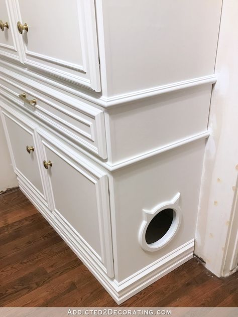 Cat Door For Window, Hallway Cabinets, Cat Cabinet, Cat Projects, Sash Window, Hallway Cabinet, Cat Houses, Build A Closet, Pet Cats