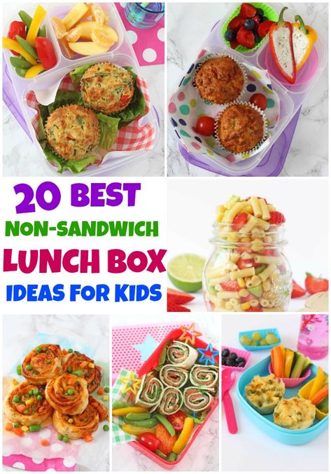 20 Delicious and Healthy Lunch Box Ideas for Kids That Aren't Sandwiches! #backtoschool #lunchbox #lunchideas Breakfast Snap, Non Sandwich Lunches, Lunch Box Ideas For Kids, Packed Lunch Ideas, Box Ideas For Kids, Kids Packed Lunch, Sandwich Lunch, Homemade Sauerkraut, Lunch Ideas For Kids