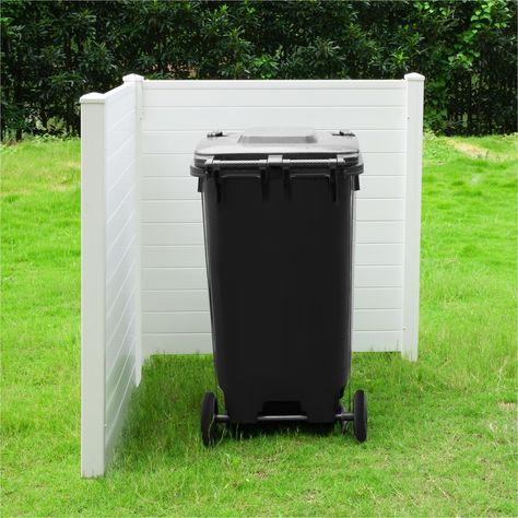 PRICES MAY VARY. 🏡 Perfect Privacy Solution: Our outdoor trash can enclosure ncludes 2 vinyl panels measuring 48" H x 48" W. You can add or remove panels for the perfect size and shape to fit your needs. 🏡 Easy to Install: Our privacy fence comes with detailed instructions and all the necessary hardware for a quick and effortless assembly. 🏡 Solid and Stable: Metal stakes secure the fence panels firmly to the ground and provide strong wind resistance, ensuring maximum stability and preventing Privacy Fence For Garbage Cans, Hidden Garbage Cans Outdoor, Outdoor Trash Can Hideaway, Trash Can Storage Outdoor, Hide Trash Cans, Backyard Fence Decor, Vinyl Privacy Fence, Privacy Fence Panels, Privacy Fence Screen