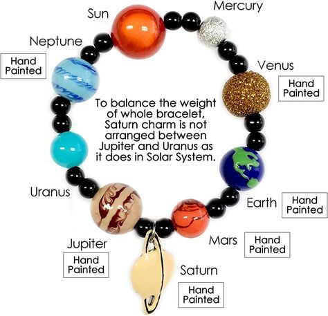 Universe Jewelry, Solar System Jewelry, Diy Solar System, Solar System Bracelet, Planet Jewelry, Space Solar System, Beaded Projects, Galaxy Jewelry, Solar System Planets