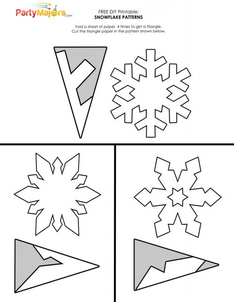 35 Printable Snowflake Cut Out Template Designs with Instructions - OhLaDe Free Printable Snowflake Patterns, Paper Snowflake Template Easy, Folded Snowflake Template, Large Snowflake Template, Snowflake Cut Out Patterns, Snowflake Cut Out, How To Cut Out A Snowflake, Snow Flake Cut Outs, Snow Flake Template Free Printable