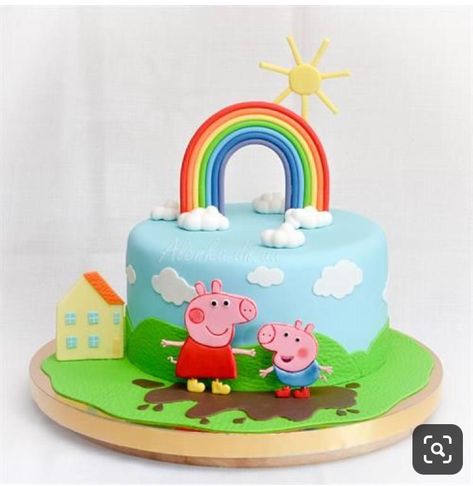 Tortas Peppa Pig, Bolo Da Peppa Pig, Peppa Pig Birthday Decorations, Toddler Birthday Cakes, Peppa Pig Birthday Cake, Pig Birthday Cakes, Peppa Pig Cake, Peppa Pig Birthday Party, 4th Birthday Cakes