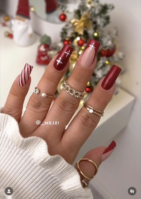 50+ Ideas For Festive Red And Green Nails [2024 | January Nails Gel Nails Elegant, Nails Christmas Coffin, Xmas Nails Christmas, Red And Green Nails, Acrylic Nail Designs Coffin, Nails Elegant, Christmas Gel, Acrylic Toe Nails, January Nails