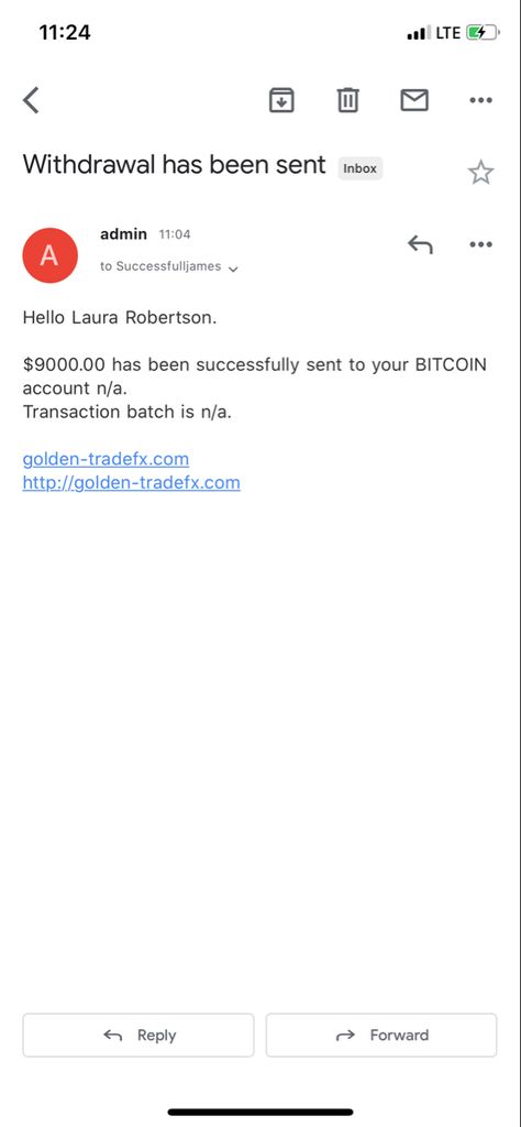 This is a screenshort directly from my mail .lets forget the risk and get rich 100% reliable and profitable Withdrawal Proof, Bitcoin Account, How To Get Rich, Accounting, Let It Be