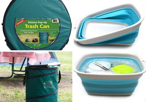 Camping Storage Tent, Space Saving Camping Hacks, Camp Organization Ideas, Camping Garbage Can Ideas, Camping Organization Hacks, Diy Camping Accessories, Tent Camping Hacks Glamping, Diy Camping Kitchen Ideas, Camping Trash Can Ideas