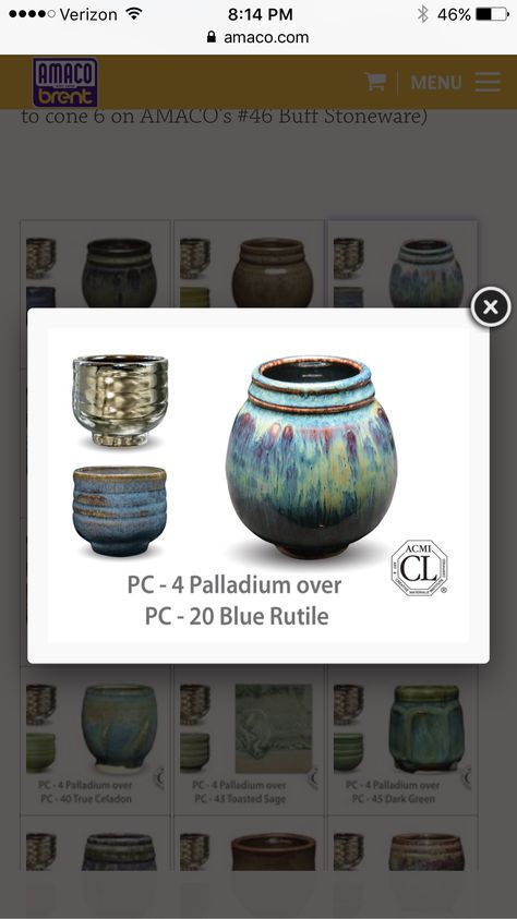 Palladium Glaze Combos, Amaco Palladium Glaze Combinations, Palladium Glaze Combinations, Palladium Glaze, Glaze Layering, Blue Rutile, High School Ceramics, Ceramic Glazing, Glazing Ideas