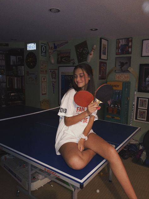 #pictureideas #instagram #instagood #baddieoutfits #sleepover #pingpong #vsco #basement Hangout Spot Aesthetic, Cute Hangout Room Ideas, Cool Hangout Room Ideas, Ping Pong Aesthetic, Basement Hangout Ideas, Cool Basement Ideas Hangout Room, Basement Hangout Room, Hangout Room Ideas Teen Lounge, Sleepover Fits