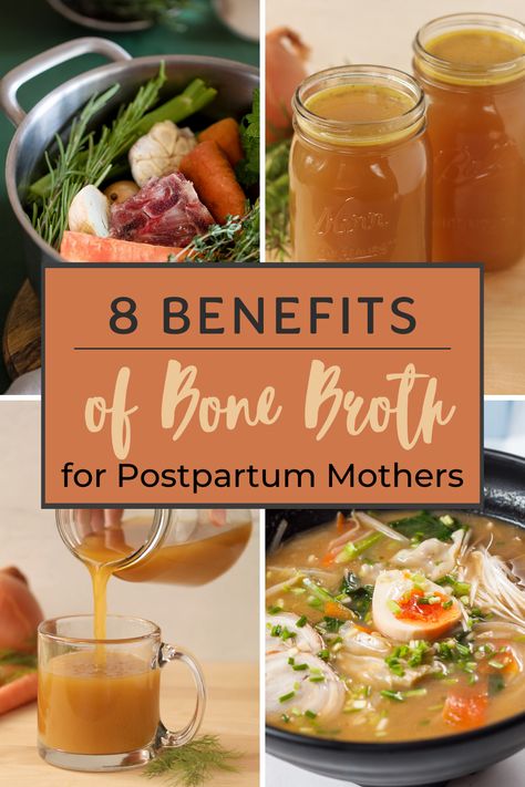 Postpartum Bone Broth Recipe, Bone Broth Postpartum, Post Partum Bone Broth, Recipes For Postpartum Recovery, Freeze Bone Broth, First 40 Days Postpartum Recipes, Postpartum Nourishment, Bone Broth Recipes, Broth Benefits