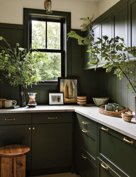 architectural digested Aimee Mazzenga, Renovation Plan, Moody Kitchen, Market Photo, Stool Wood, Green Kitchen Cabinets, Master Decor, Luxe Interiors, Street Market