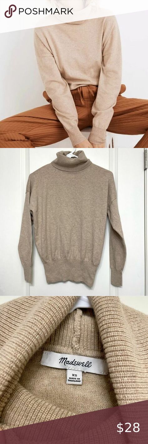 Madewell BrookHaven Beige Wool Blend Sweater Madewell Sweater, Madewell Sweaters, Wool Blend Sweater, High Point, Cotton Yarn, Turtleneck Sweater, Madewell, Sheep, Wool Blend