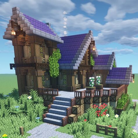 Boxworld on Instagram: “Minecraft - Merchants House I can imagine that there is a wealthy merchant living inside this awesome house! Please leave a like and…” Mountain Houses Minecraft, Minecraft Roofs, Minecraft Roof, Minecraft Mansion, Nordic House, Minecraft House Plans, Minecraft Cottage, Easy Minecraft Houses, Cute Minecraft Houses