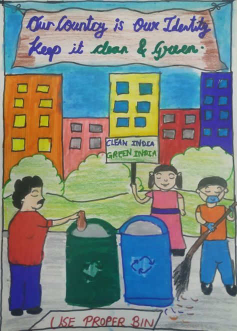 Keep your surroundings clean. Keep School Clean Poster, Clean India, Clean City, Naruto Drawings Easy, School Clean, Clean Up Day, Notebook Labels, Pink Drawing, Gandhi Jayanti