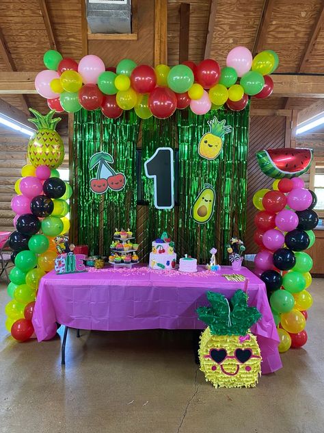 Veggie Themed Party, Hey Bear Sensory Birthday Party Outfit, Dancing Fruit Birthday Party Decorations, Hey Bear First Birthday Party, Hey Bear Dancing Fruit Birthday Party, Sensory Fruit Birthday, Dancing Fruit Birthday Party, Hey Bear Birthday Party, Hey Bear Sensory Birthday Party