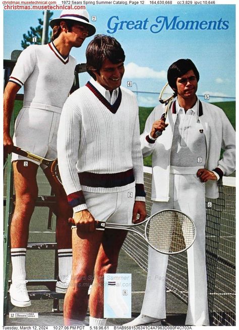 1972 Sears Spring Summer Catalog, Page 12 - Catalogs & Wishbooks Cricket Sweater, Tennis Sweater, Jumper Knitting Pattern, Sweater Knitting Pattern, Tennis Tops, 4 Ply Yarn, Tennis Fashion, Vintage Knitting Patterns, Pdf Knitting Pattern